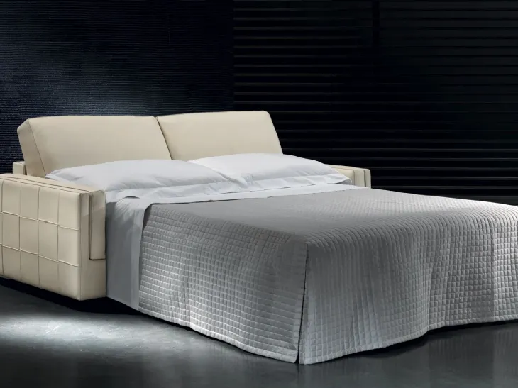 Divano letto matrimoniale moderno in pelle Sax di Gurian