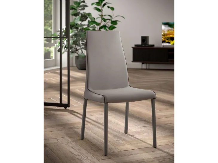 Sedia in pelle Blitz di Ozzio