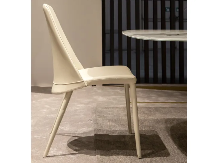 Sedia in pelle Elmo di Tonin Casa