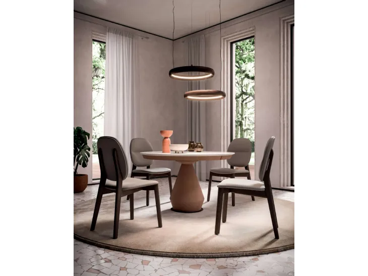 Sedia in pelle Giotto di Ozzio