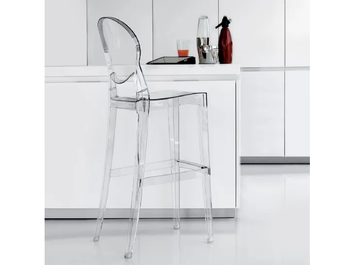 Sgabello Ink Stool 74 in policarbonato trasparente di La Seggiola