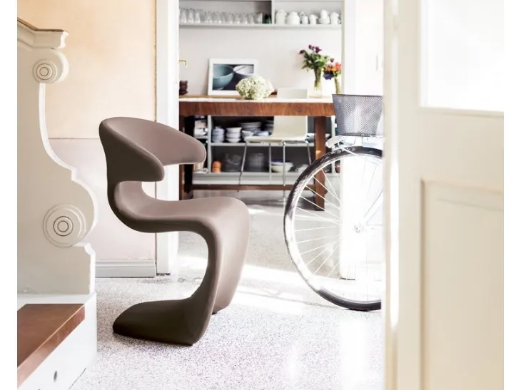 Sedia di design in pelle Kina di Domitalia