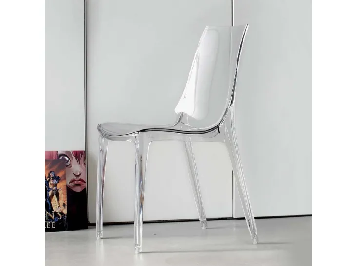 Sedia Valery-S in policarbonato trasparente di La Seggiola