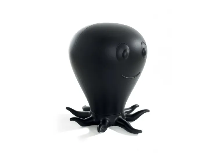 Sgabello di design Poli-Pino in policarbonato nero opaco di La Seggiola