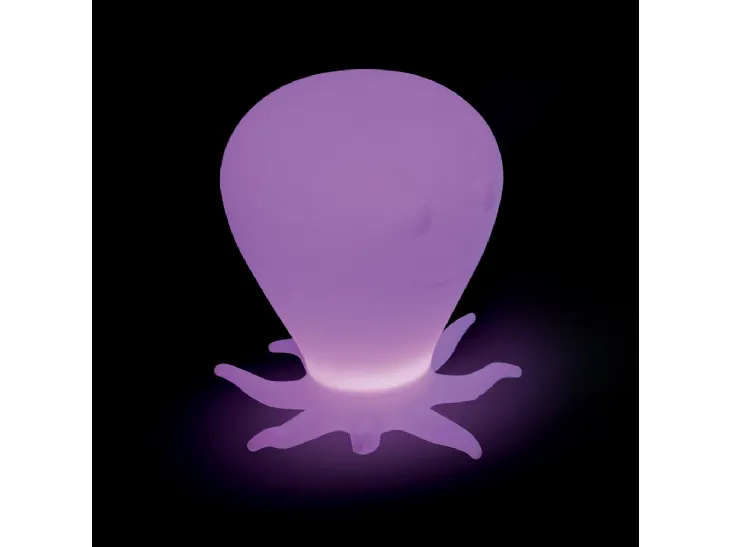 Sgabello di design Poli-Pino in policarbonato bianco traslucido con led interno di La Seggiola