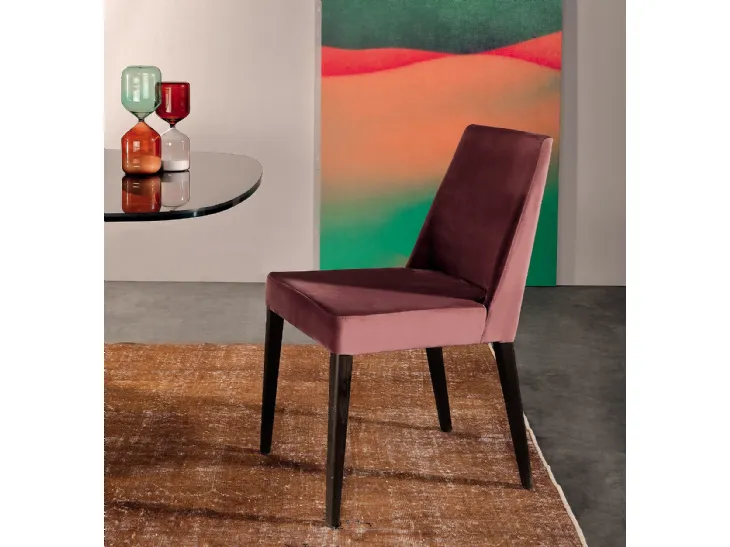 Sedia Sam con seduta rivestita in pelle di Tonin Casa