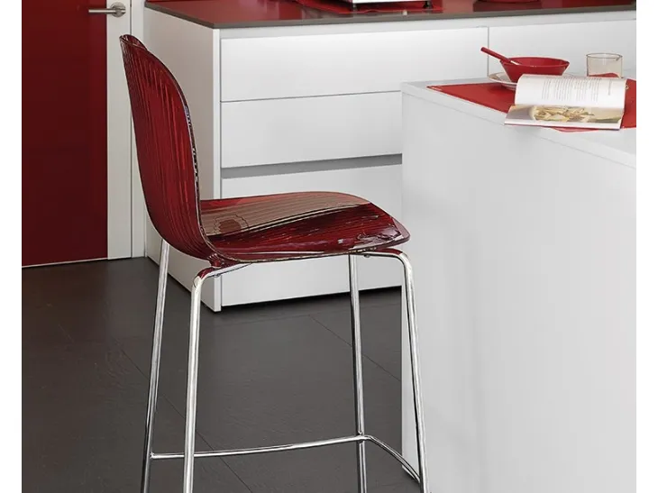 Sgabello Playa in acrilico con base in acciaio di Domitalia