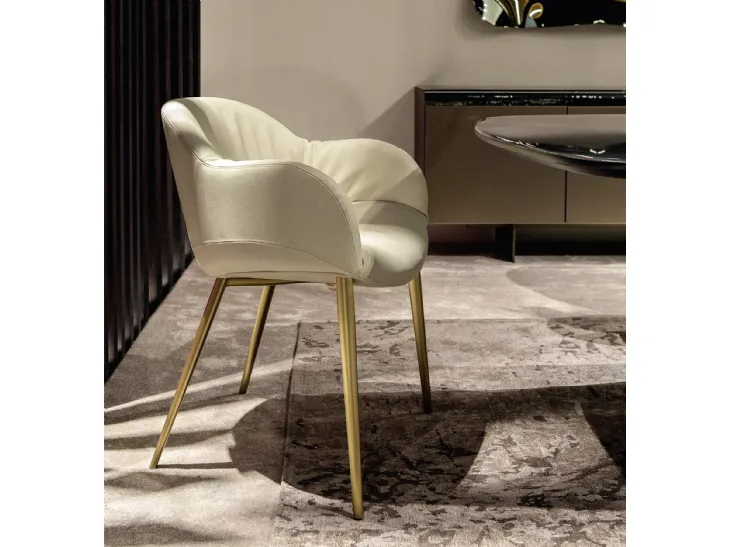 Sedia in pelle imbottita Olympia di Tonin Casa