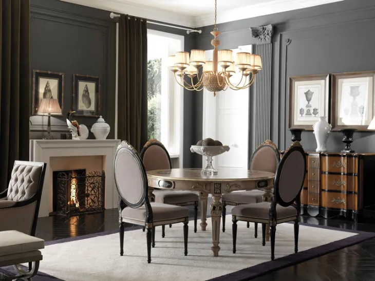 Sedia classica in legno intagliato e tessuto imbottito Art 2002 di Vittorio Grifoni