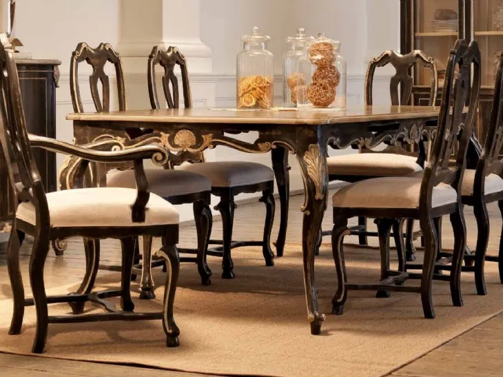 Sedia classica con e senza braccioli in legno e tessuto imbottito Art 2080 di Vittorio Grifoni