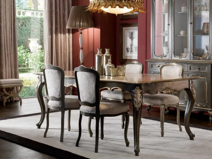 Tavolo classico in legno intagliato Art 2071 di Vittorio Grifoni