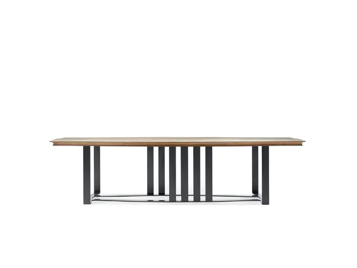 Tavolo rettangolare in legno massello d'acero con gambe in ferro antracite Art C031 di Vittorio Grifoni