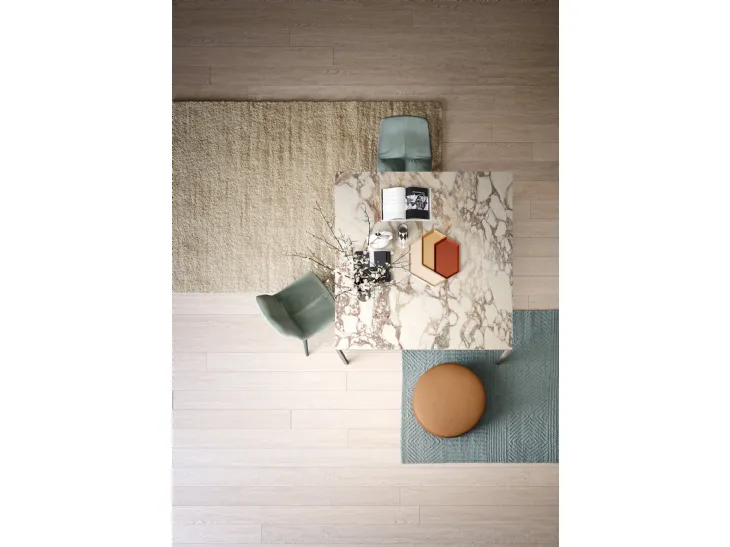 Tavolo quadrato Filo in Light Stone di Novamobili