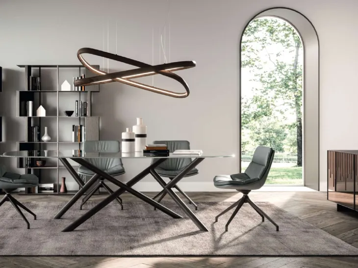 Tavolo fisso Random in vetro di Ozzio