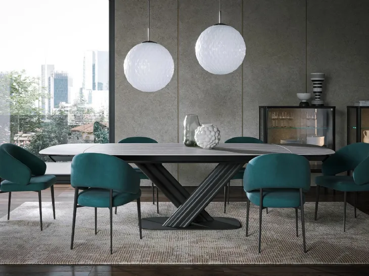 Tavolo Sipario Ext in gres travertino di Tonin Casa