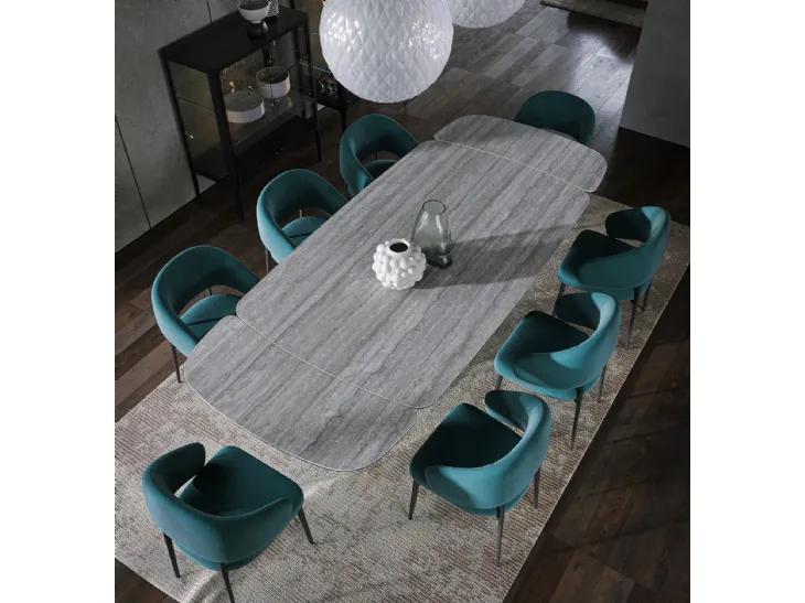 Tavolo Sipario Ext in gres travertino di Tonin Casa