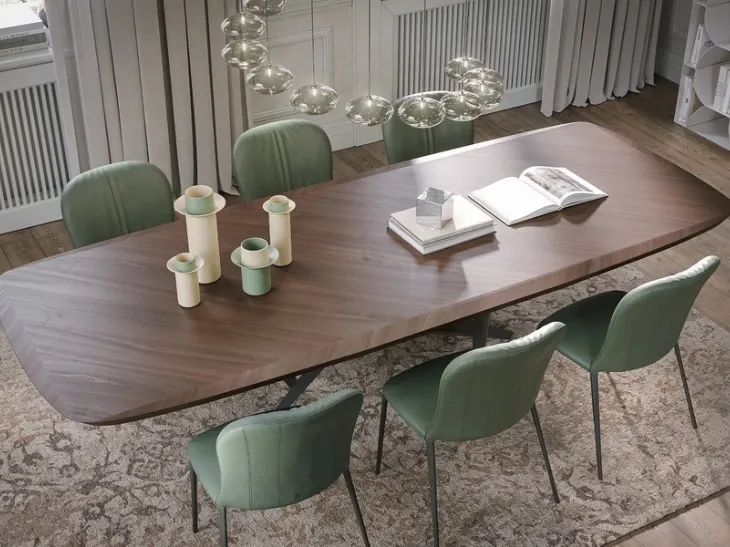 Tavolo Thunder Silk Wood in noce canaletto di Tonin Casa