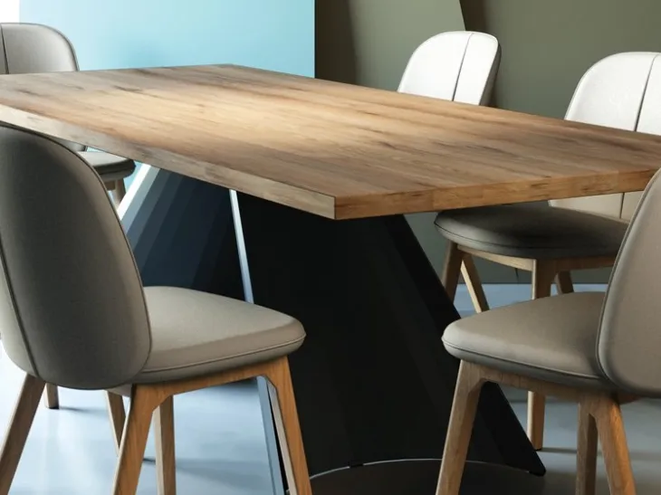 Tavolo in legno Tuile F di Domitalia