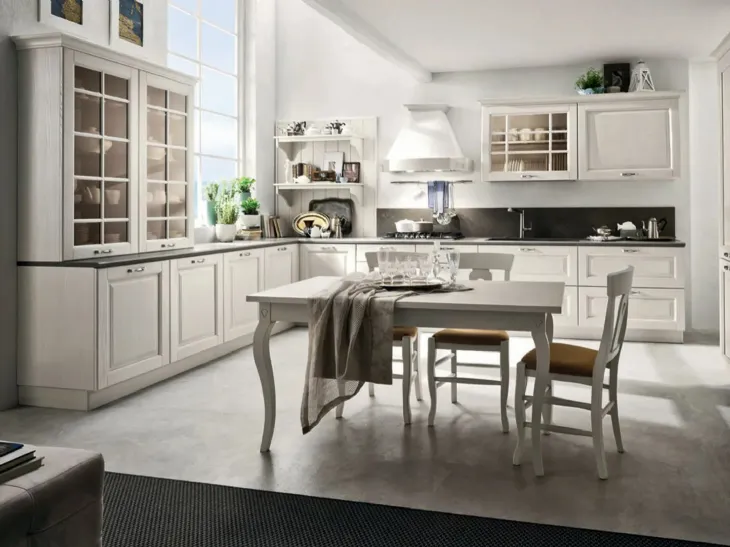 Cucina Classica angolare in legno laccato Bolgheri 04 di Stosa