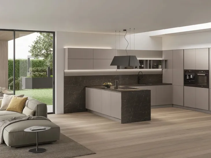 Cucina Moderna con penisola Color Trend 03 di Stosa