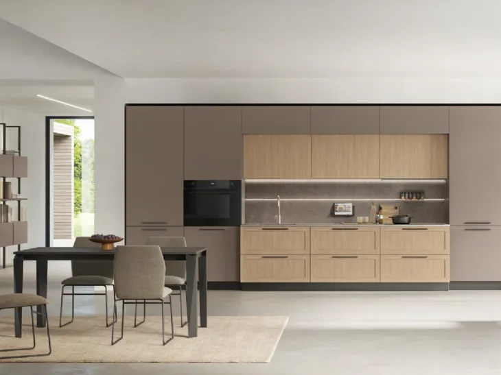 Cucina Moderna Infinity 04 in Pet e Rovere Termostrutturato di Stosa