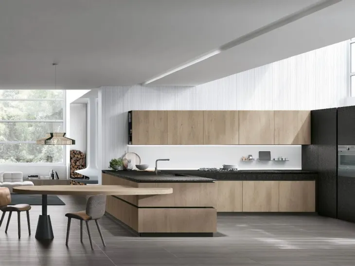 Cucina Moderna con penisola Natural 11 di Stosa