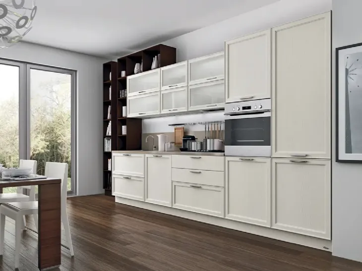Cucina su misura lineare Melograno Composizione PM01 in legno di frassino di Le Fablier